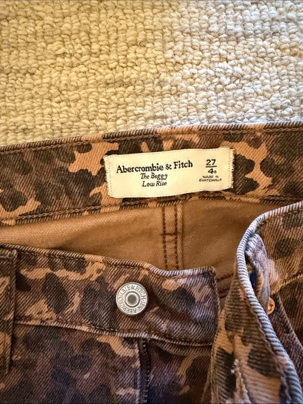 Abercrombie & Fitch Brown Leopard Print Pants - Picture 3 of 3